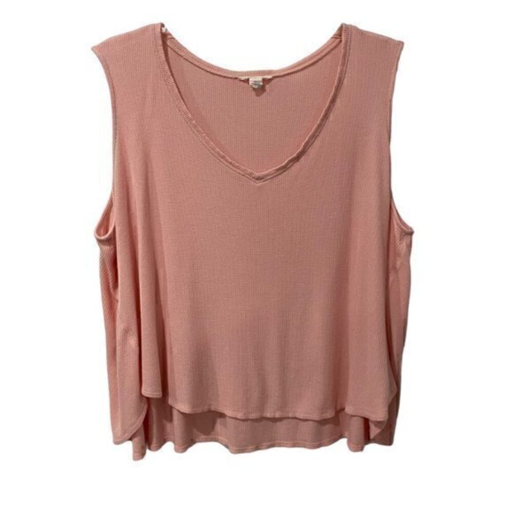 Caslon Women Top Lagenlook High Low Hem Textures Material Very Oversized Size L